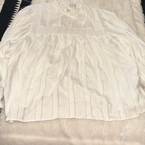 Zara white long sleeve top